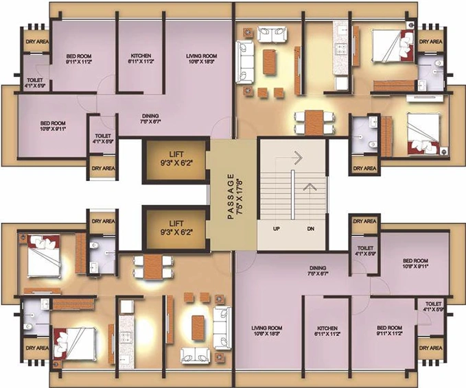 Floor Plan of Solaris Platinum in Andheri West, Mumbai - Image 207637