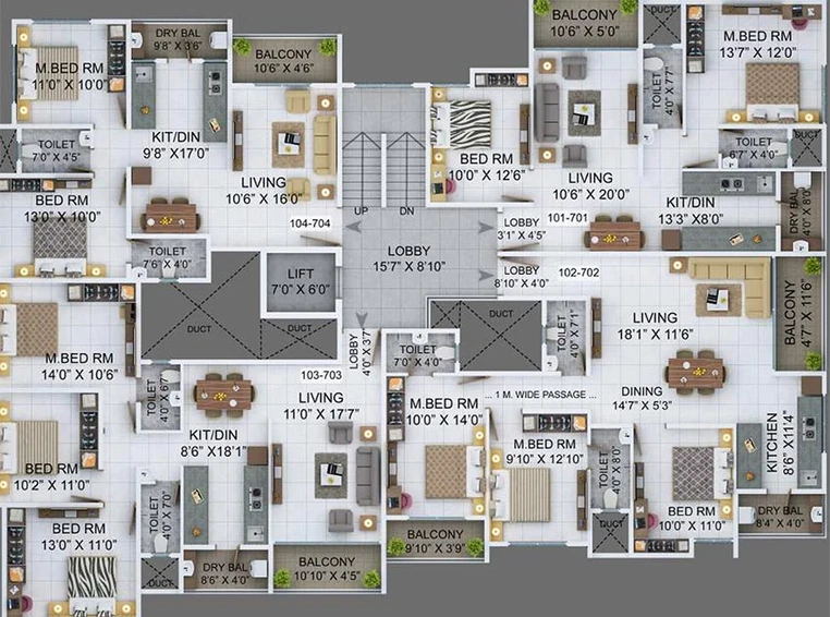 Floor Plan of Heritage Vivanta Heights in Baner, Pune - Image 207670