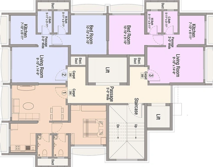 Floor Plan of The Makwana Om Palace in Malad West, Mumbai - Image 207722