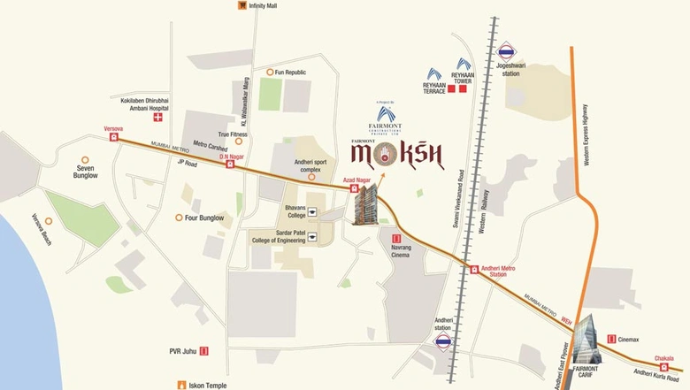 Location of Fairmont Moksh in Andheri West, Mumbai - Image 207927