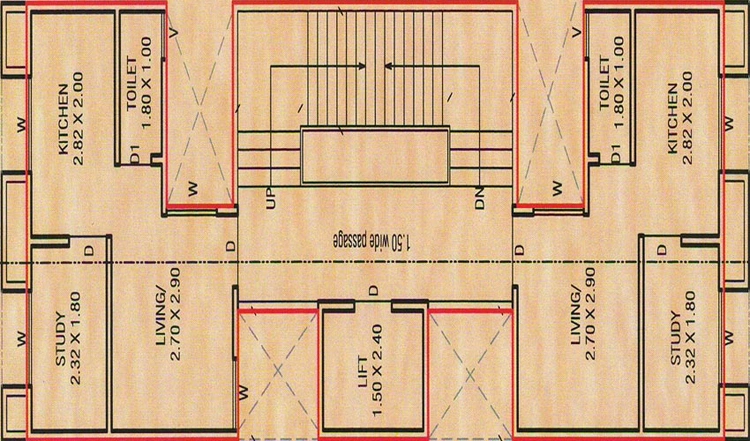 Floor Plan of Krishna Palace in Navapura, Vadodara - Image 118771