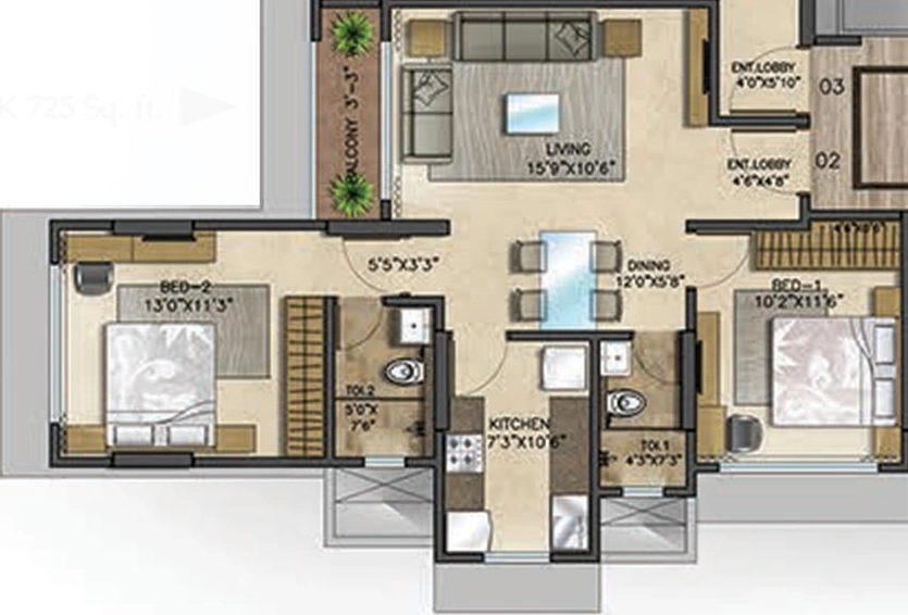 2 BHK Flat in Hetali Anuchhaya in Andheri West, Mumbai - Image 828460