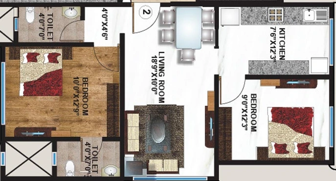2 BHK Flat in Kabra Paradise in Andheri West, Mumbai - Image 828468