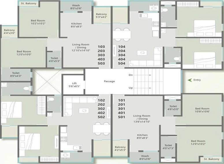 Floor Plan of Aaditya Green in Gotri, Vadodara - Image 116634