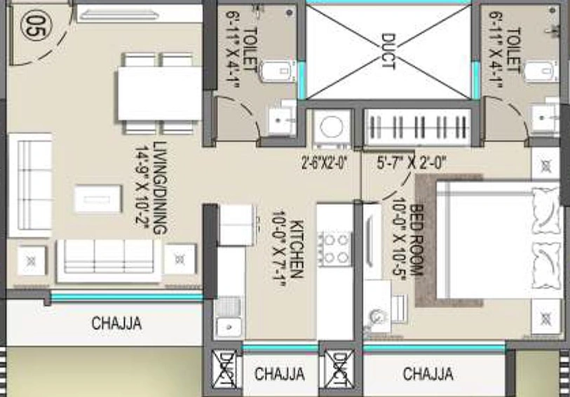 1 BHK Flat in Milan Alpine Building in Andheri West, Mumbai - Image 828476