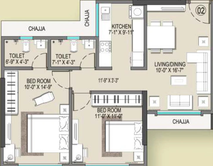 2 BHK Flat in Milan Alpine Building in Andheri West, Mumbai - Image 828477