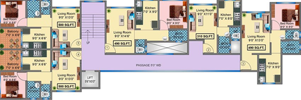 Floor Plan of Om Heights in Dombivli, Thane - Image 208046