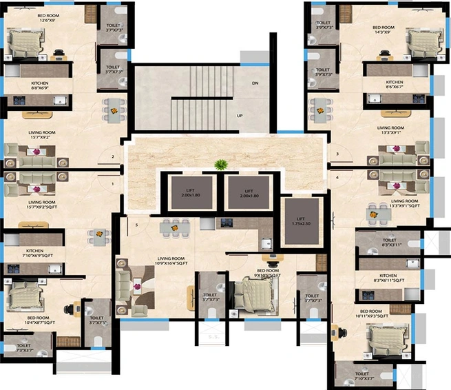 Floor Plan of Podar Avanta Heights in Parel East, Mumbai - Image 208090