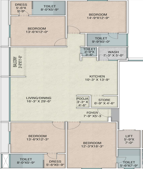 4 BHK Flat in SSD Affinity White in Alkapuri, Vadodara - Image 766012