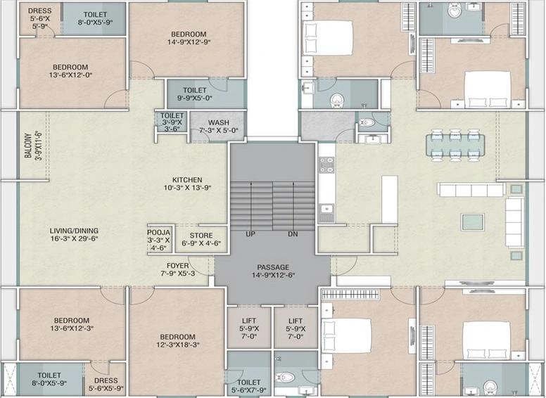 Floor Plan of SSD Affinity White in Alkapuri, Vadodara - Image 118785