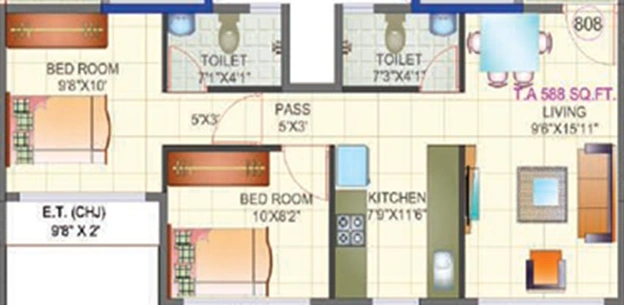 2 BHK Flat in Shri Arham Bluz in Andheri West, Mumbai - Image 828516