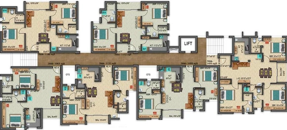 Floor Plan of Sai Utsav Hills in Thudiyalur, Coimbatore - Image 208177