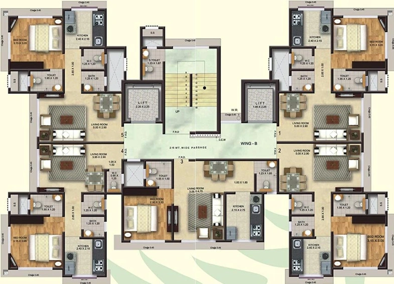 Floor Plan of YH Bait US Salam in Agripada, Mumbai - Image 208183