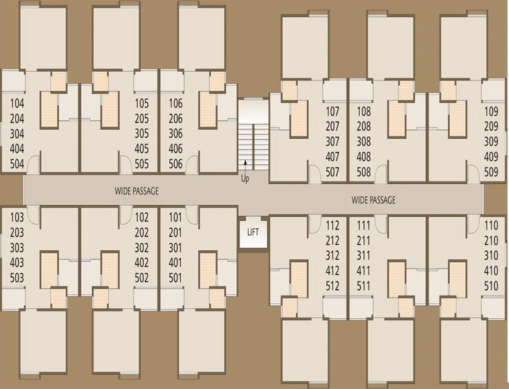 Floor Plan of Vinayak Krishna Residency in Kendranagar, Vadodara - Image 118791
