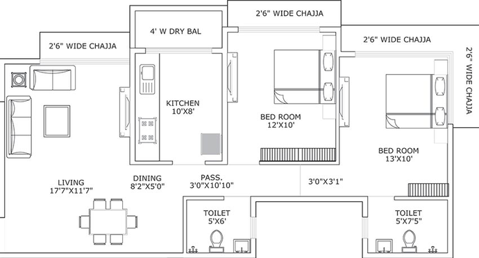 2 BHK Flat in UK Sangfroid in Andheri West, Mumbai - Image 828531
