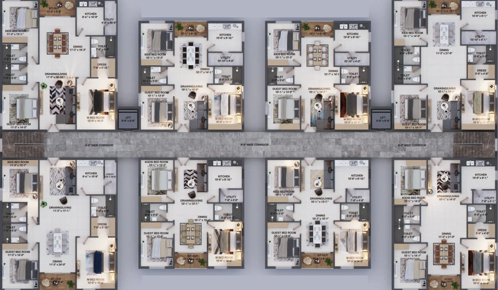 Floor Plan of Doyen Ascent Condor in Serilingampally, Hyderabad - Image 208267