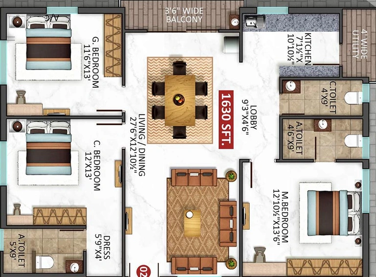 3 BHK Flat in Pinnacle Isha Enclave in Kondapur, Hyderabad - Image 828567