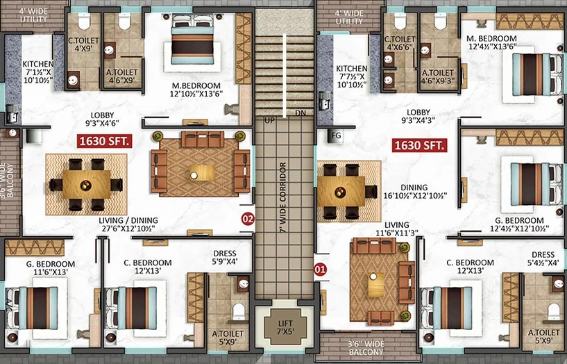 Floor Plan of Pinnacle Isha Enclave in Kondapur, Hyderabad - Image 208339
