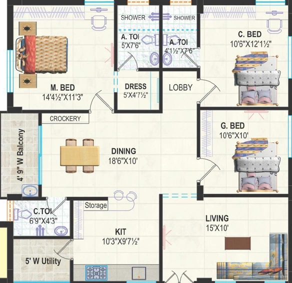 3 BHK Flat in Pinnacle Prashanthi Enclave in Serilingampally, Hyderabad - Image 828568