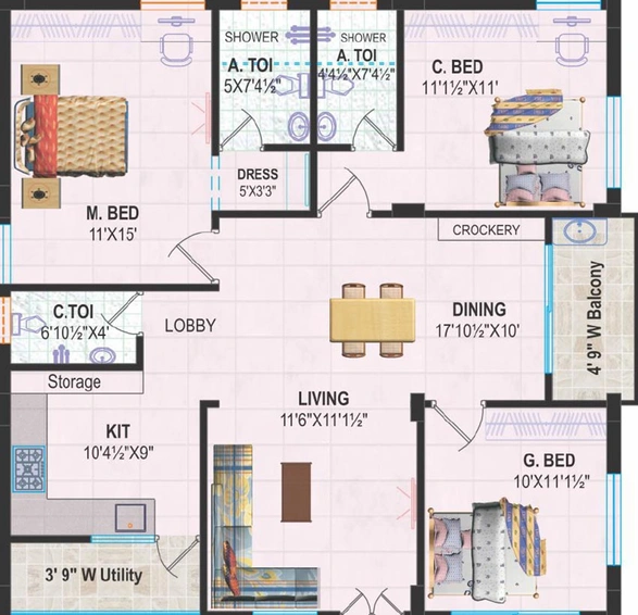 3 BHK Flat in Pinnacle Prashanthi Enclave in Serilingampally, Hyderabad - Image 828569
