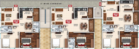 Floor Plan of Pinnacle Srikaram in Miyapur, Hyderabad - Image 208358