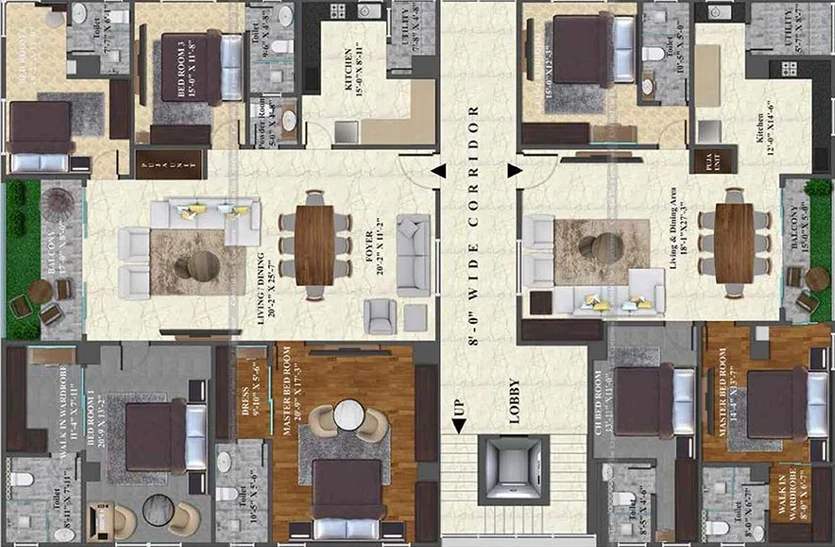 Floor Plan of Raichandani Aura Residency in Banjara Hills, Hyderabad - Image 208411