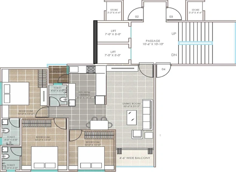 Floor Plan of AGSP Krishnam Airwings in Harni, Vadodara - Image 116655