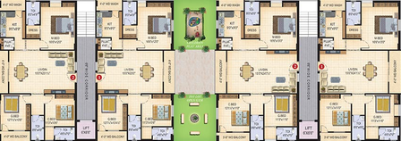 Floor Plan of SLN Twin Towers in Pragathi Nagar, Hyderabad - Image 208418