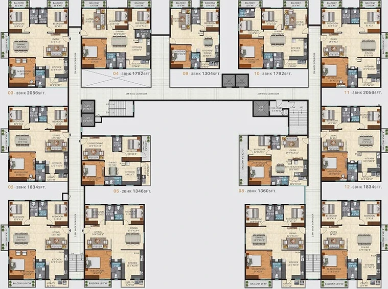 Floor Plan of Sujay Elara in Nallagandla, Hyderabad - Image 208452