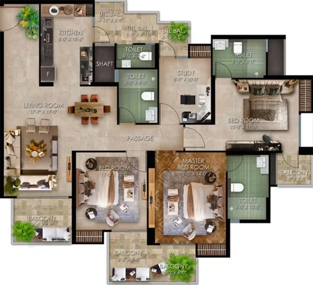 3 BHK Flat in RG Mirage in Sector 120, Noida - Image 828616