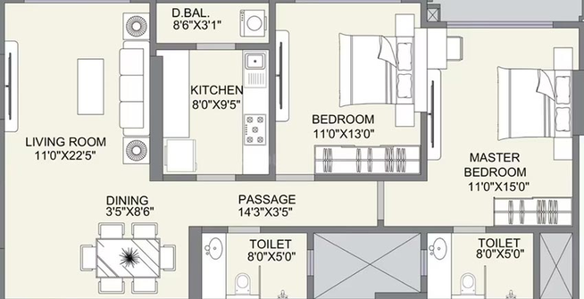 2 BHK Flat in Arihant F Residences in Ghatkopar East, Mumbai - Image 828651