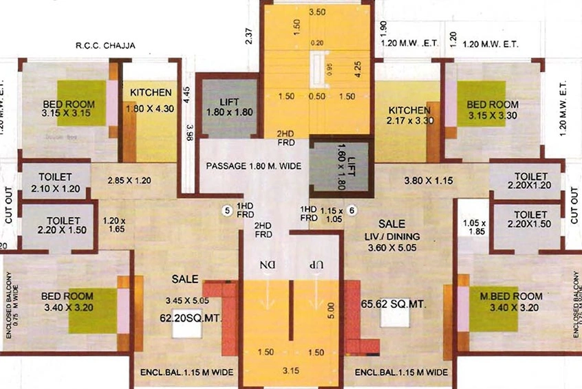 Floor Plan of Concrete Santosh Apartment in Dadar West, Mumbai - Image 208733