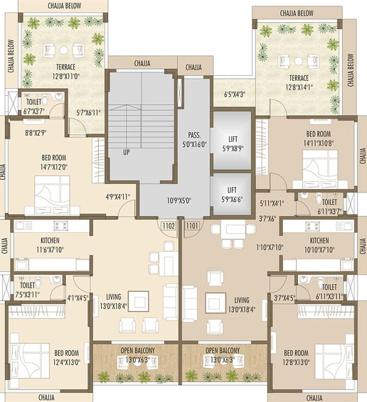 Floor Plan of Rishiraj Pearl Crest in Dadar East, Mumbai - Image 208763