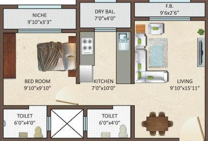 1 BHK Flat in Siddharth Enclave in Lower Parel East, Mumbai - Image 828671