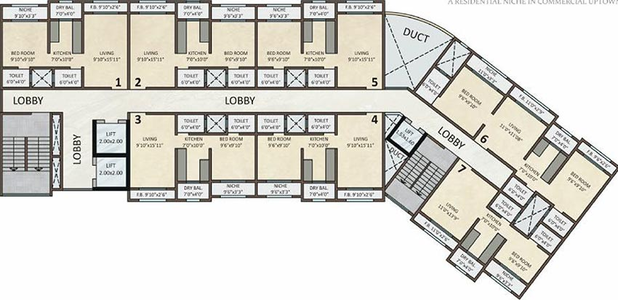 Floor Plan of Siddharth Enclave in Lower Parel East, Mumbai - Image 208780