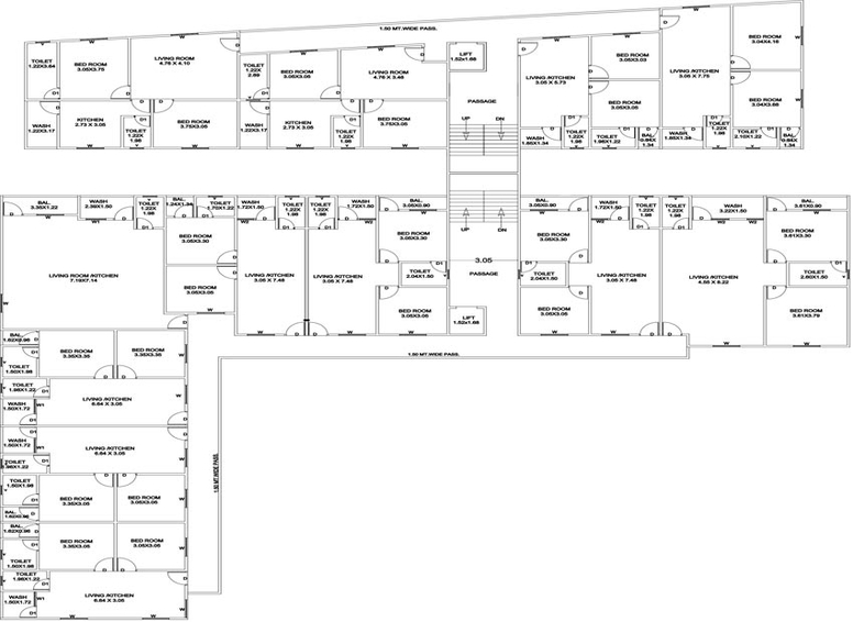 Floor Plan of Lakshmi Avenue in Waghodia Road, Vadodara - Image 118809