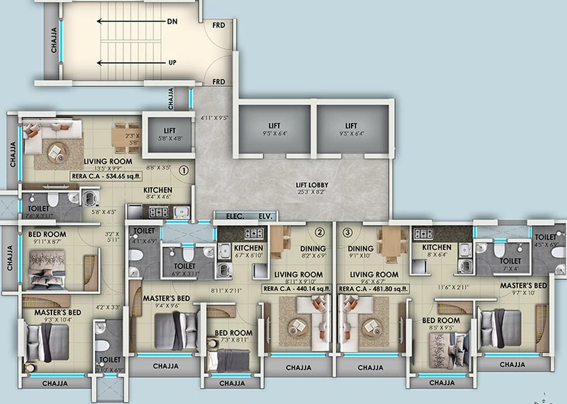 Floor Plan of Sumer Samaq Prime in Lower Parel East, Mumbai - Image 208818