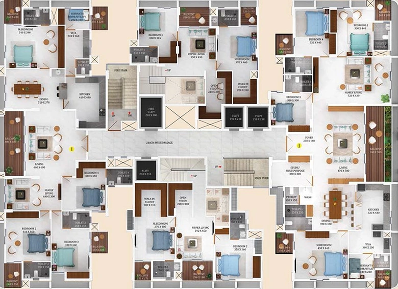 Floor Plan of Varma Queens Gateway in Cheranalloor, Kochi - Image 208887