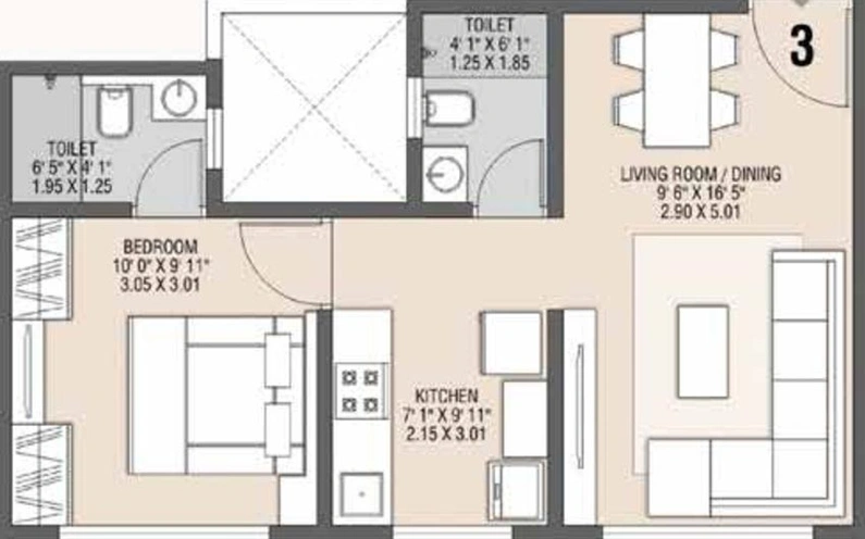 1 BHK Flat in Ecohomes La Grace in Andheri West, Mumbai - Image 828699