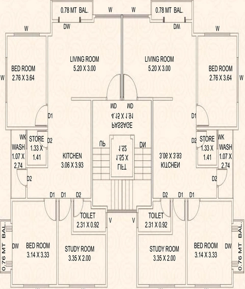 Floor Plan of Aaradhya Heritage in Sama Savli Road, Vadodara - Image 116738