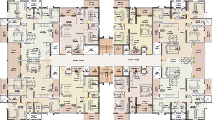 Floor Plan of Chordiya Residency in Kondhwa, Pune - Image 208915