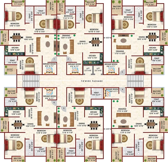 Floor Plan of DDL Atrium in Khagaul Road, Patna - Image 208978