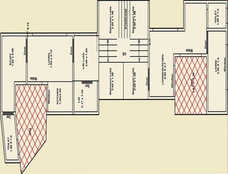 Floor Plan of Kothi Lavitra Flats in Wadi, Vadodara - Image 116751