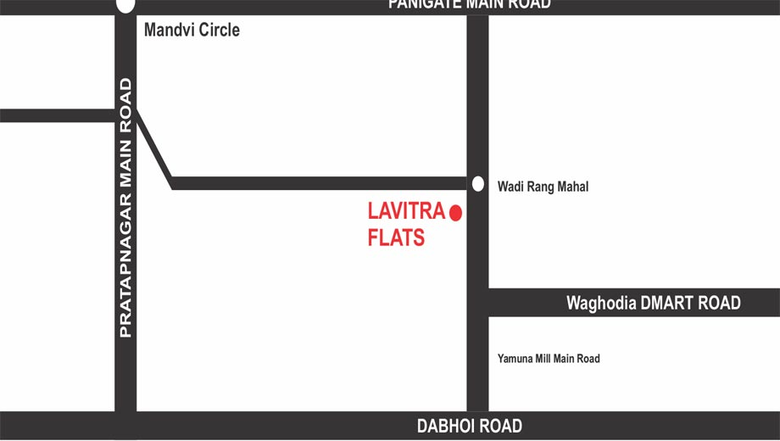 Location of Kothi Lavitra Flats in Wadi, Vadodara - Image 116750