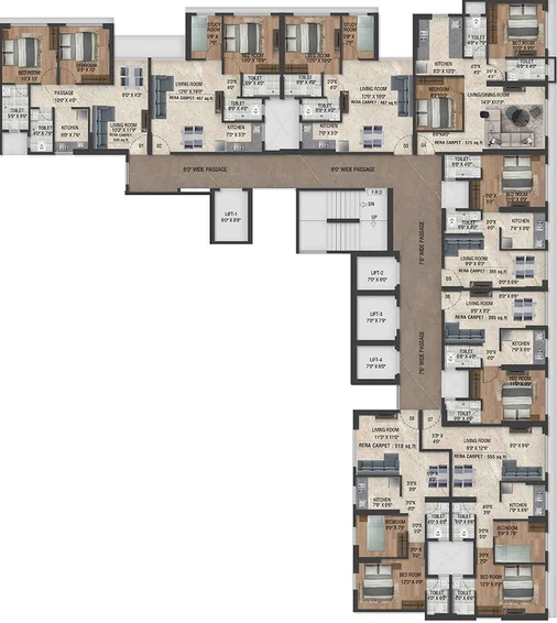 Floor Plan of Iqbal Inayah Residency in Malad West, Mumbai - Image 209113
