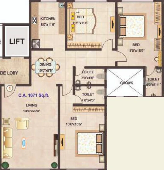 3 BHK Flat in K Nakrani Shankar Sadan in Ghatkopar East, Mumbai - Image 828762