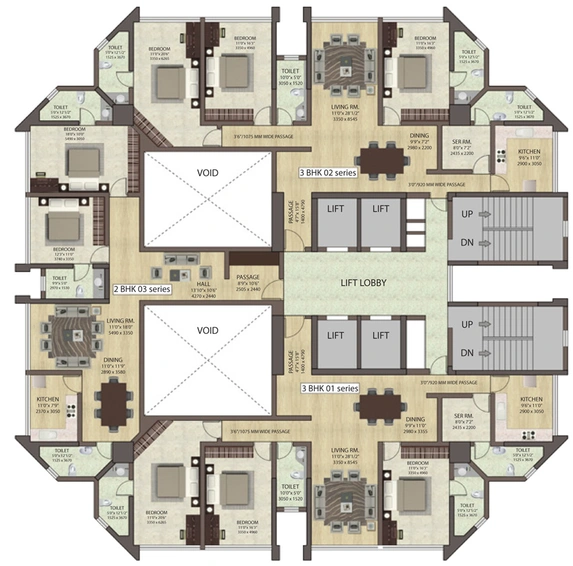 Floor Plan of Crescent Tower in Tardeo, Mumbai - Image 209205