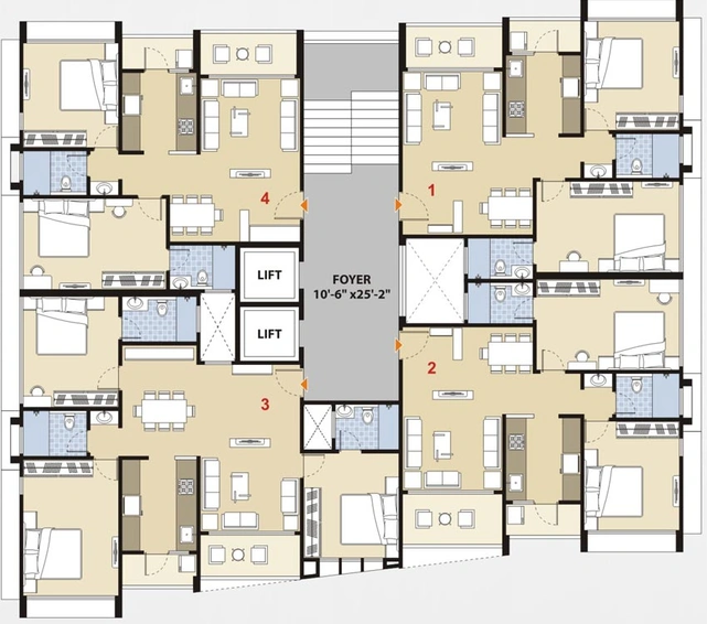 Floor Plan of Akshar Akshardeep in Naranpura, Ahmedabad - Image 117429