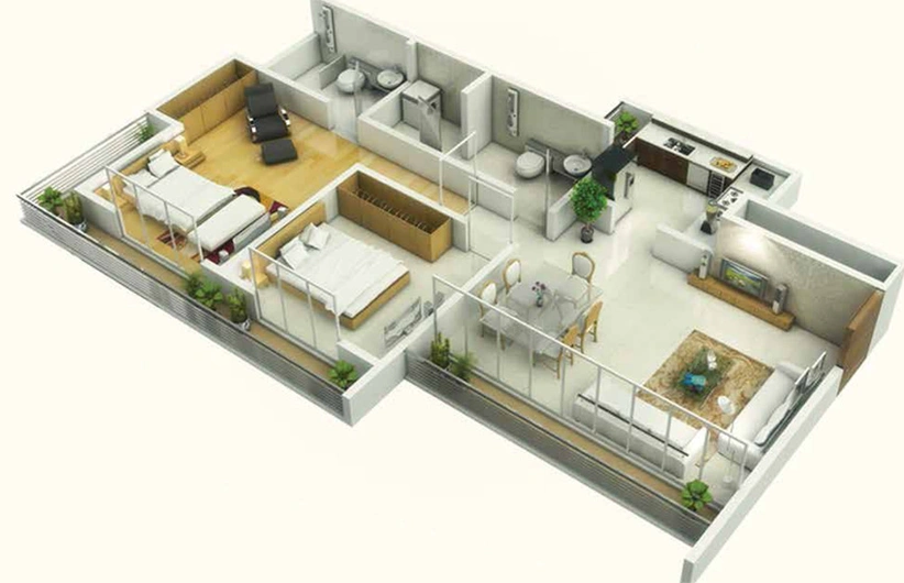 2 BHK Flat in BW Meridia in Thane West, Thane - Image 828825