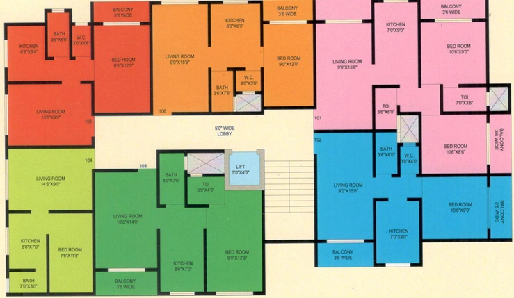 Floor Plan of Gurukrupa Divya Residency in Kalher, Thane - Image 209361